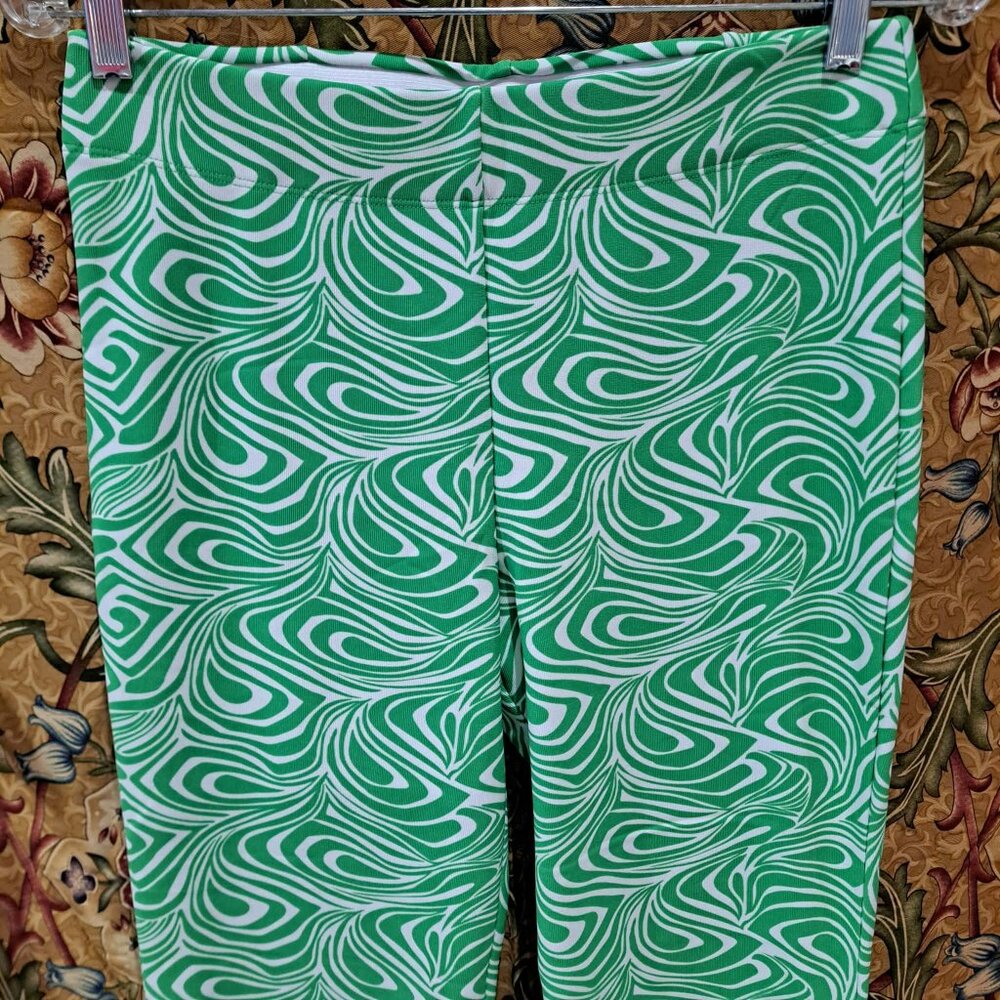 Garage Odessa Green and White Flare Pants